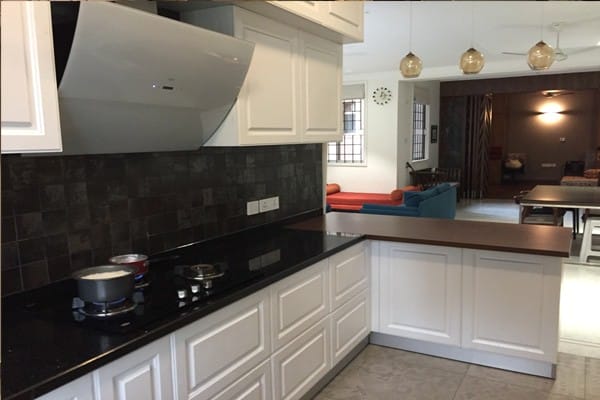 White classic modular kitchen chennai