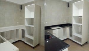 Granite slab in kitchen