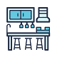 Vector icon of kitchen types.